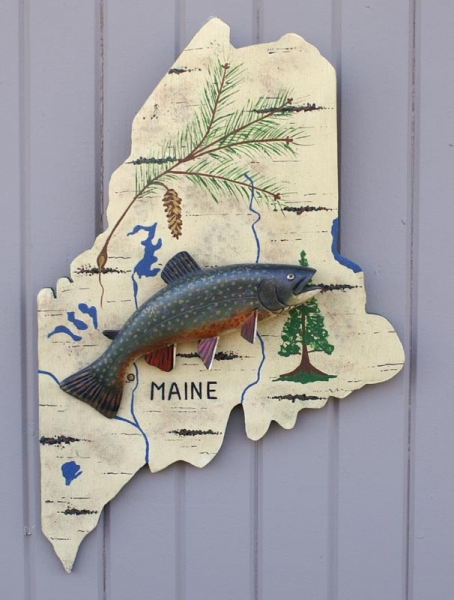 Carved Brook Trout Mount