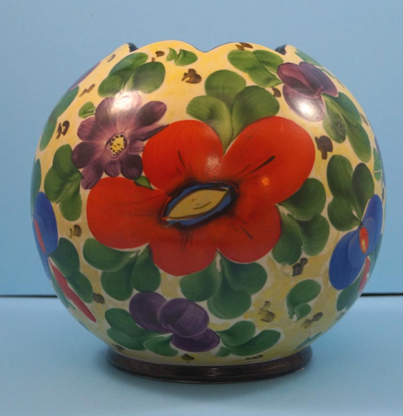 Czech Art Pottery Bulbous Flower Vase 