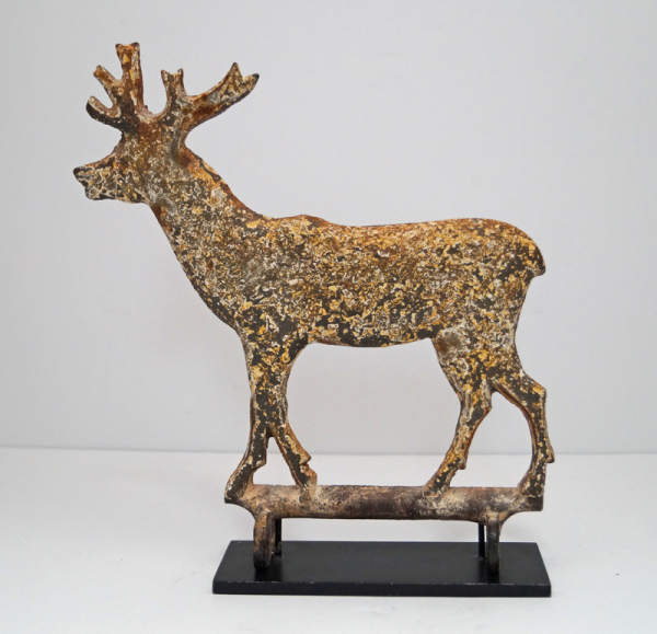 Large Deer Knockdown Cast Iron Target Door Stops, Doorstops