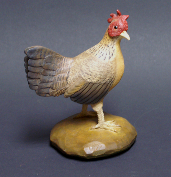 Chicken Wood Carving by Frank Finney