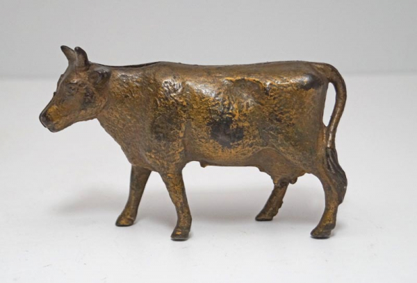 Antique Cow Cast Iron Penny Still Bank