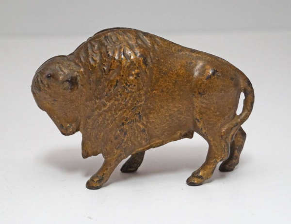 Antique Buffalo Cast Iron Penny Still Bank