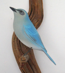 Click to view Song Bird Mounted on Branch Wood Carving photos