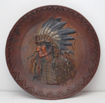 Click to view Native American Indian Cast Iron Plaque photos