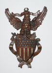 Click to view  Patriotic Eagle w/ Shield Brass Match Safe photos