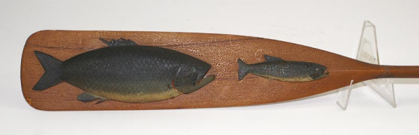 Souvenir Canoe Paddle w/ Carved Applied Fish