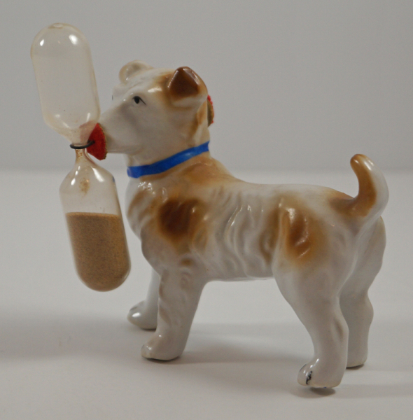 Standing Dog Terrier Porcelain Egg Timer