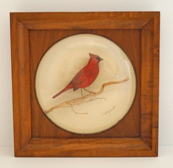 Cardinal Bird Carving Diorama by W. Reinbold