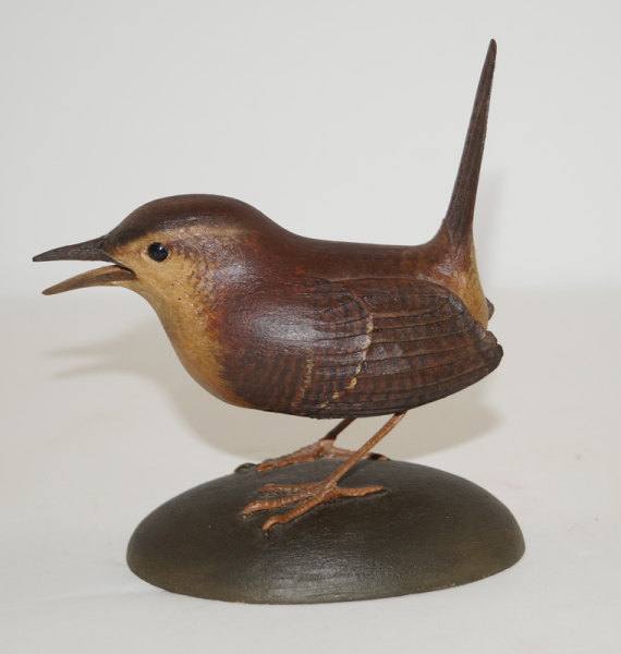 Carolina Wren Bird Carving by Frank Finney