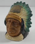 Click to view Native American Indian Spelter Still Bank photos