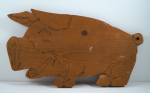 Click to view Antique Wooden Pig Cutting Board photos