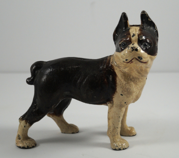 Boston Terrier Dog Cast Iron Penny Still Bank