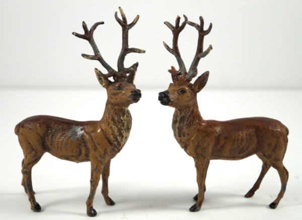 Deer Putz Cast Metal Christmas Figurine #5