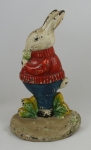 Click to view Rabbit in Sweater Eating Cabbage Door Stop  photos