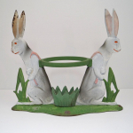 Click to view Antique Rabbit Cast Iron Planter photos