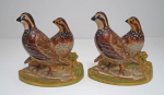 Click to view Pr. Quail Bird Cast Iron Hubley Bookends  photos
