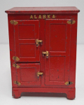 Click to view Alaska Refrigerator Cast Iron Hubley Toy photos