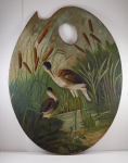 Click to view Antique Artist’s Palette Board w/ Shorebirds photos