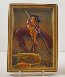 Click to view Antique Native American Chalk Plaque photos
