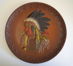 Click to view Native American Indian Cast Iron Plaque photos